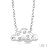 1/20 Ctw Cloud Single Cut Diamond Petite Fashion Pendant With Chain in 10K White Gold