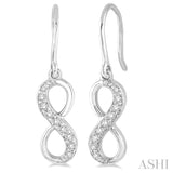 1/6 Ctw Round Cut Diamond Infinity Petite Earrings in 14K White Gold