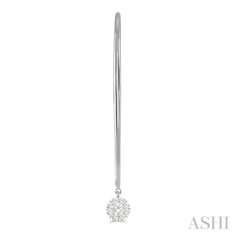 1/3 Ctw Round Dangler Lovebright Diamond Earring in 14K White Gold