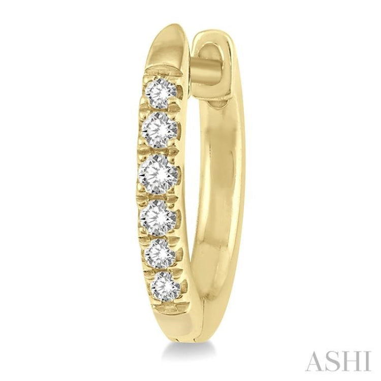 1/8 Ctw Single Cut Diamond Huggie Petite Earrings in 10K Yellow Gold
