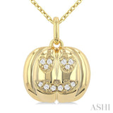 1/20 Ctw Petite Pumpkin Single Cut Diamond Fashion Pendant With Chain in 10K Yellow Gold