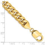 14K 8 inch 9.3mm Semi-Solid Miami Cuban with Lobster Clasp Bracelet