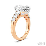 1 1/4 Ctw Pear Shape Emerald and Round Cut Diamond Semi-Mount Engagement Ring in 14K Rose and White Gold