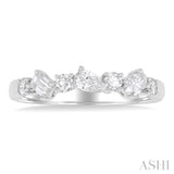 5/8 Ctw Mixed Shape Diamond Cut Fashion Band in 14K White Gold
