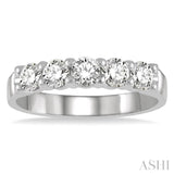 3/4 Ctw 5 Stone Round Cut Diamond Wedding Band in 14K White Gold