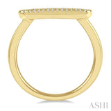 1/5 ctw Pod Center Baguette and Round Cut Diamond Stackable Petite Fashion Band in 10K Yellow Gold