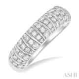 1/2 Ctw Ribbed Dome Shape Round Cut Diamond Fashion Ring in 14K White Gold