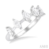 3/4 Ctw Marquise Cut Diamond Half Eternity 5-Stone Fashion Band in 14K White Gold