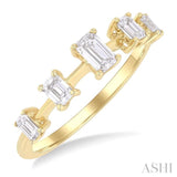 3/4 Ctw Emerald Cut Diamond Half Eternity 5-Stone Fashion Band in 14K Yellow Gold