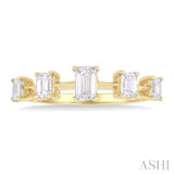 3/4 Ctw Emerald Cut Diamond Half Eternity 5-Stone Fashion Band in 14K Yellow Gold