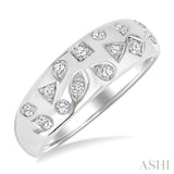 1/4 Ctw Round Cut Diamond Mosaic Wide Fashion Band in 10K White Gold