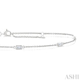 1/4 Ctw Baguette Cut Diamond Station Bracelet in 14K White Gold
