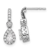 14k White Gold 5/8 carat Lab Grown Diamond VS+ F+ Complete Pear Dangle Post Earrings