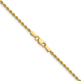 14K 16 inch 1.75mm Diamond-cut Rope with Lobster Clasp Chain