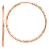 14k Rose Gold 1.50mm Polished Endless Tube Hoop Earrings