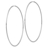 14k White Gold 1.20mm Polished Endless Tube Hoop Earrings
