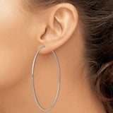 14k White Gold 1.20mm Polished Endless Tube Hoop Earrings