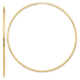 14k 1.20mm Polished Endless Tube Hoop Earrings