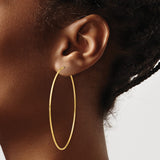 14k 1.20mm Polished Endless Tube Hoop Earrings