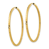 14k 1.35mm Diamond-cut Square Tube Endless Hoop Earrings