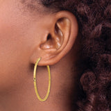 14k 1.35mm Diamond-cut Square Tube Endless Hoop Earrings