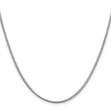 14K White Gold 20 inch 1mm Franco with Lobster Clasp Chain