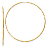 14k 1.20mm Diamond-cut Endless Hoop Earring