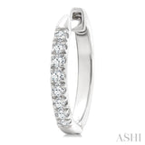1/4 Ctw Round Cut Diamond Huggie Petite Earrings in 10K White Gold