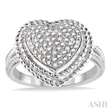 1/20 Ctw Round Cut Diamond Heart Ring in Sterling Silver