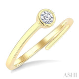 1/6 Ctw Bypass Bezel Set Round Cut Diamond Open Fashion Ring in 14K Yellow Gold