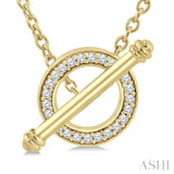 1/8 Ctw Circle Toggle Single Cut Diamond Fashion Necklace in 10K Yellow Gold