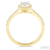1/3 Ctw Round Shape Diamond Lovebright Ring in 14K Yellow and White Gold