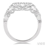 1/5 Ctw Round Cut Diamond Wedding Band in 14K White Gold