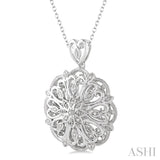 1/20 Ctw Snowflake Round Cut Diamond Fashion Pendant with Chain in Sterling Silver
