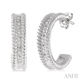 1/20 Ctw Round Cut Diamond Fashion Earrings in Sterling Silver
