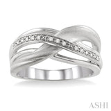 1/20 Ctw Round Cut Diamond Swirl Fashion Ring in Sterling Silver