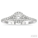 1/3 Ctw Circular Mount Split Round Cut Diamond Semi-Mount Engagement Ring in 14K White Gold