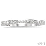 1/6 Ctw Marquise Mount Round Cut Diamond Stackable Band in 14K White Gold