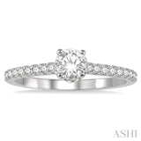 1/5 Ctw Round Cut Diamond Semi-Mount Engagement Ring in 14K White Gold