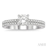 1/3 Ctw Round Cut Diamond Semi-Mount Engagement Ring in 14K White Gold