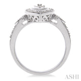 1/20 Ctw Pear Shape Round Cut Diamond Ring in Sterling Silver