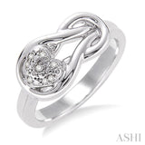 1/50 Ctw Heart Shape Round Cut Diamond Fashion Ring in Sterling Silver