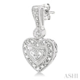 1/20 Ctw Heart Shape Round Cut Diamond Earrings in Sterling Silver