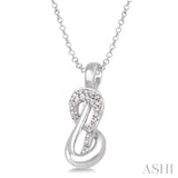 1/20 Ctw Round Cut Diamond Pendant in Sterling Silver with Chain