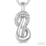 1/20 Ctw Round Cut Diamond Pendant in Sterling Silver with Chain