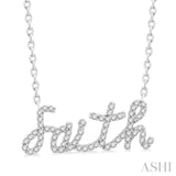 1/5 Ctw 'faith' Script Name Round Cut Diamond Necklace in 10K White Gold