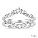 1/2 Ctw Chevron Pear, Marquise and Round Cut Diamond Insert Ring in 14K White Gold