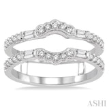 1/2 Ctw Round Cut Diamond Insert Ring in 14K White Gold