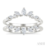 1/2 Ctw Pear, Marquise and Round Cut Diamond Insert Ring in 14K White Gold