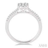 3/8 Ctw Round Shape Diamond Lovebright Ring in 14K White Gold